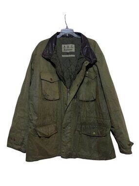 Barbour Sapper Jacket XXL Waxed Canvas Olive Green Thrashed Chore Barn Utility